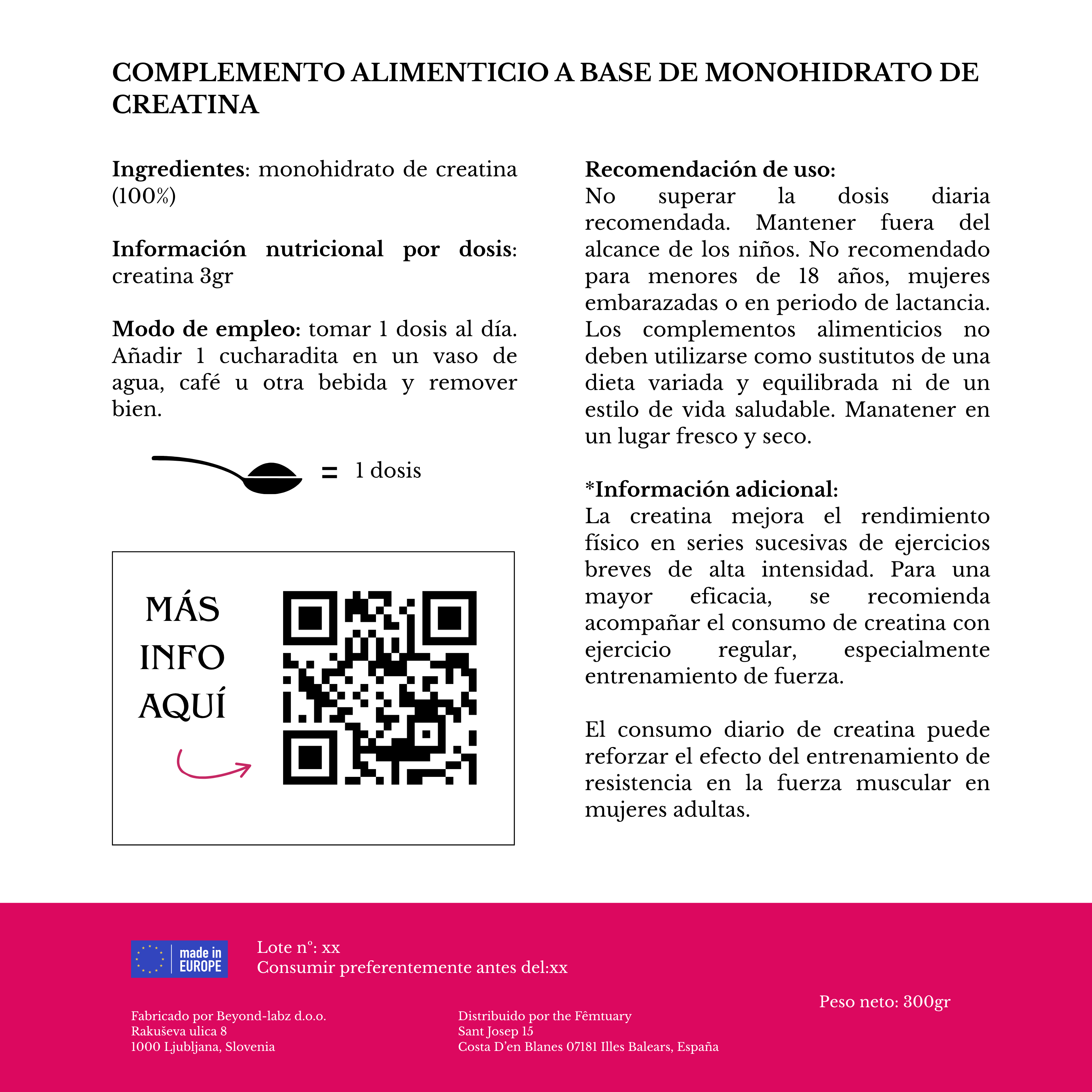 Monohidrato creatina (Energía+Fuerza)